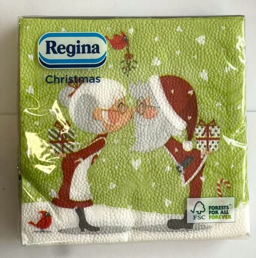 Regina Vánoční papírové ubrousky 1-vr. 33x33 cm 20 ks zelené
