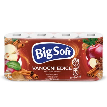Big soft toaletní papír vánoční edice, 3 vrstvý, 8 rolí