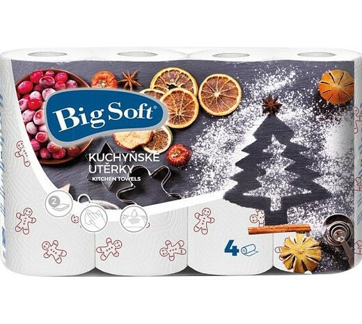 Big Soft Zima papírové kuchyňské utěrky 2-vr. 4 role