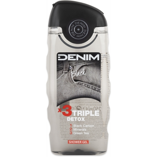 Denim Black Triple Detox pánský detoxikační sprchový gel 250 ml