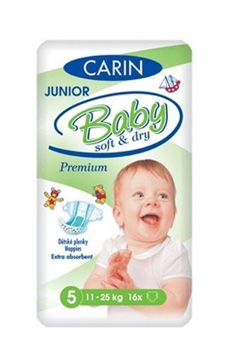 Carin Baby Soft & Dry Junior 5 dětské pleny 11-25 kg 16 ks