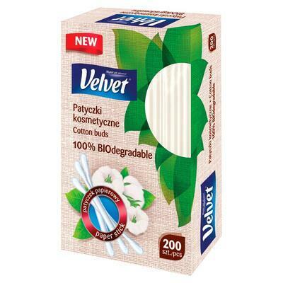 Velvet 100% Bio vatové tyčinky v papírové krabičce 200 ks