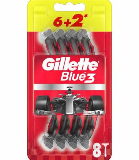 Gillette Blue3 jednorázové pánské holicí strojky 6+2 ks