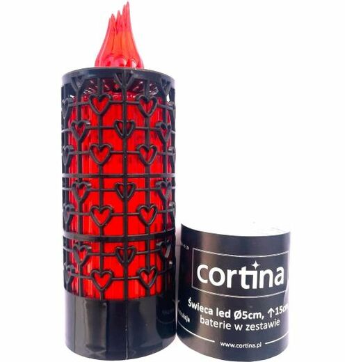 Cortina Elektrická hřbitovní svíčka - červená 15cm 1 ks