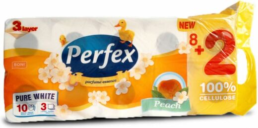 Perfex Peach Toaletní papír 3vrstvý 10 ks