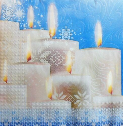 Vánoční ubrousky s motivem hořících svíček 3-vr. 20 ks