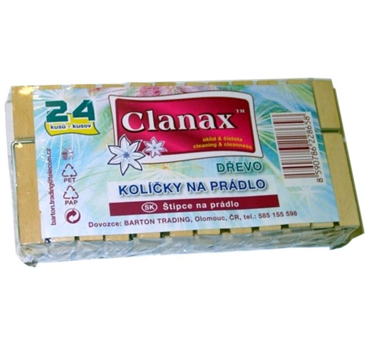 CLANAX-Kolíčky na prádlo dřevěné 24ks